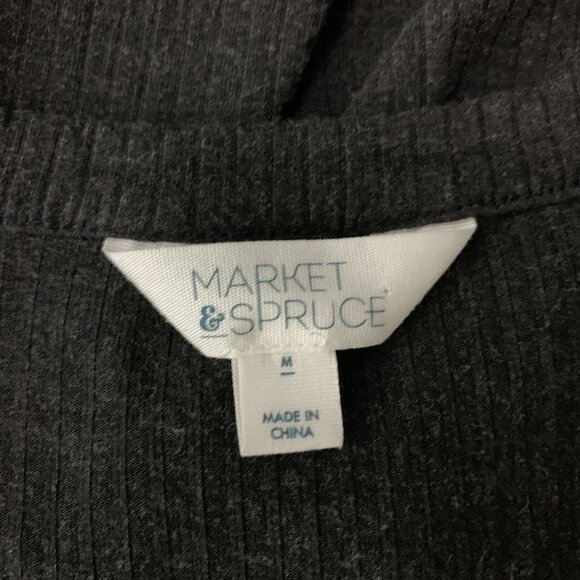 Market And Spruce Women Medium Gray Long Sleeve Tee Basic Cozy Minimalist - Picture 4 of 5